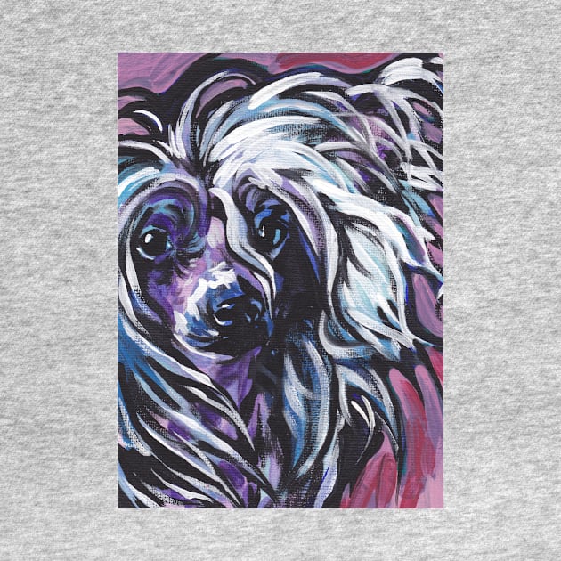 Chinese Crested Dog Bright colorful pop dog art by bentnotbroken11